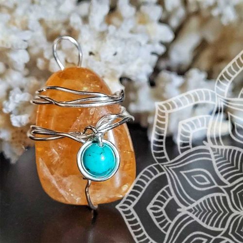 Soothing.Citrine.Turquoise.Pendant.Main